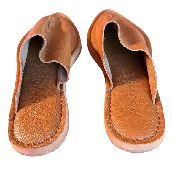 Free People Nova Flat Pebbled Leather Top Stitched Pointy Toe Mules size 7 - Picture 7 of 16